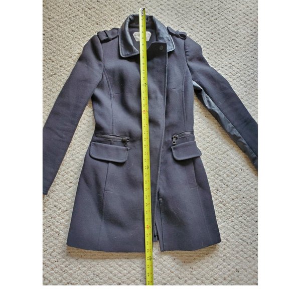 ZARA Black Faux Leather Accent Combination Coat - Picture 8 of 13